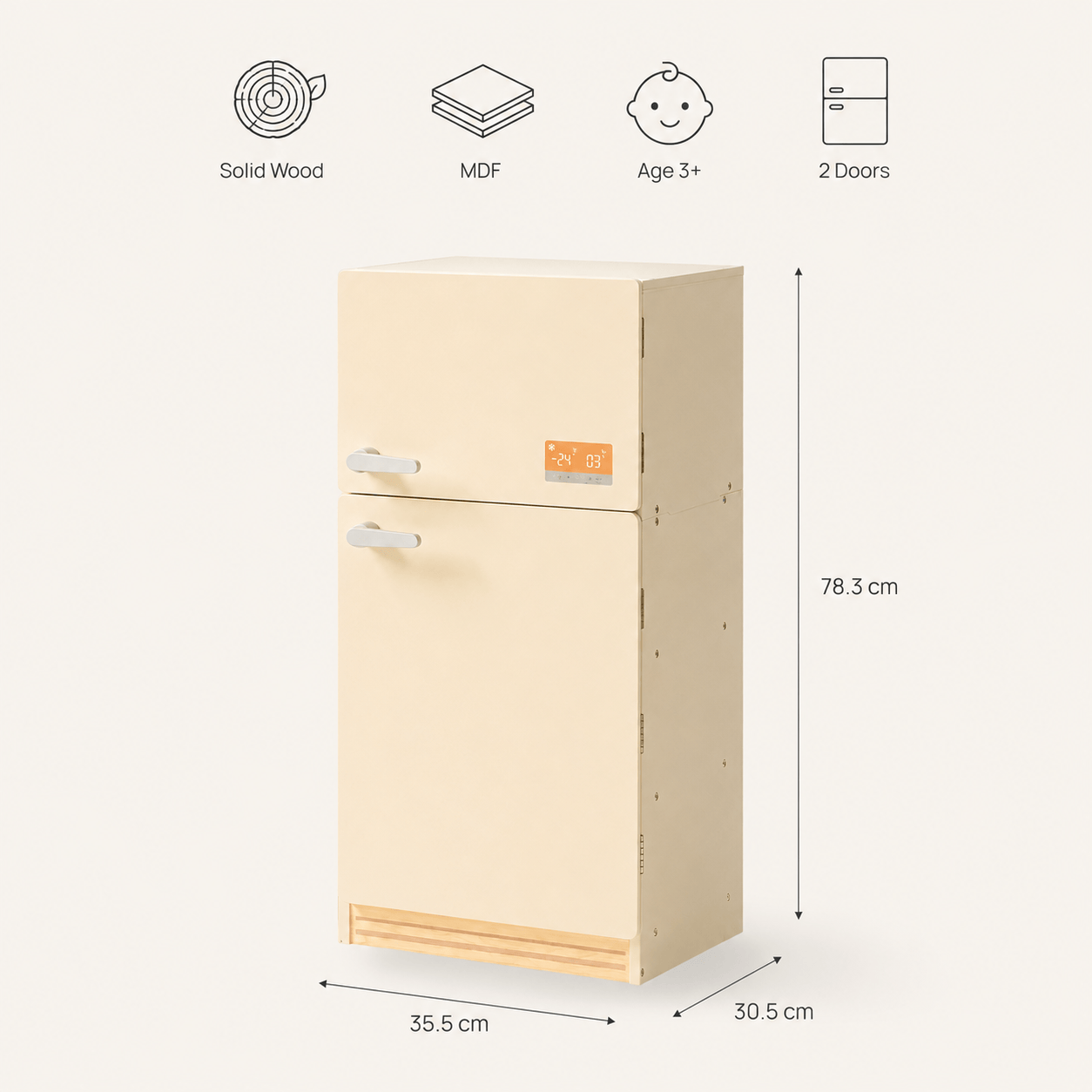 Kids Wooden Toy Fridge Play Kitchen Set Montessori & Toys
