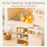 Kids Wooden Toy Fridge Play Kitchen Set Montessori & Toys