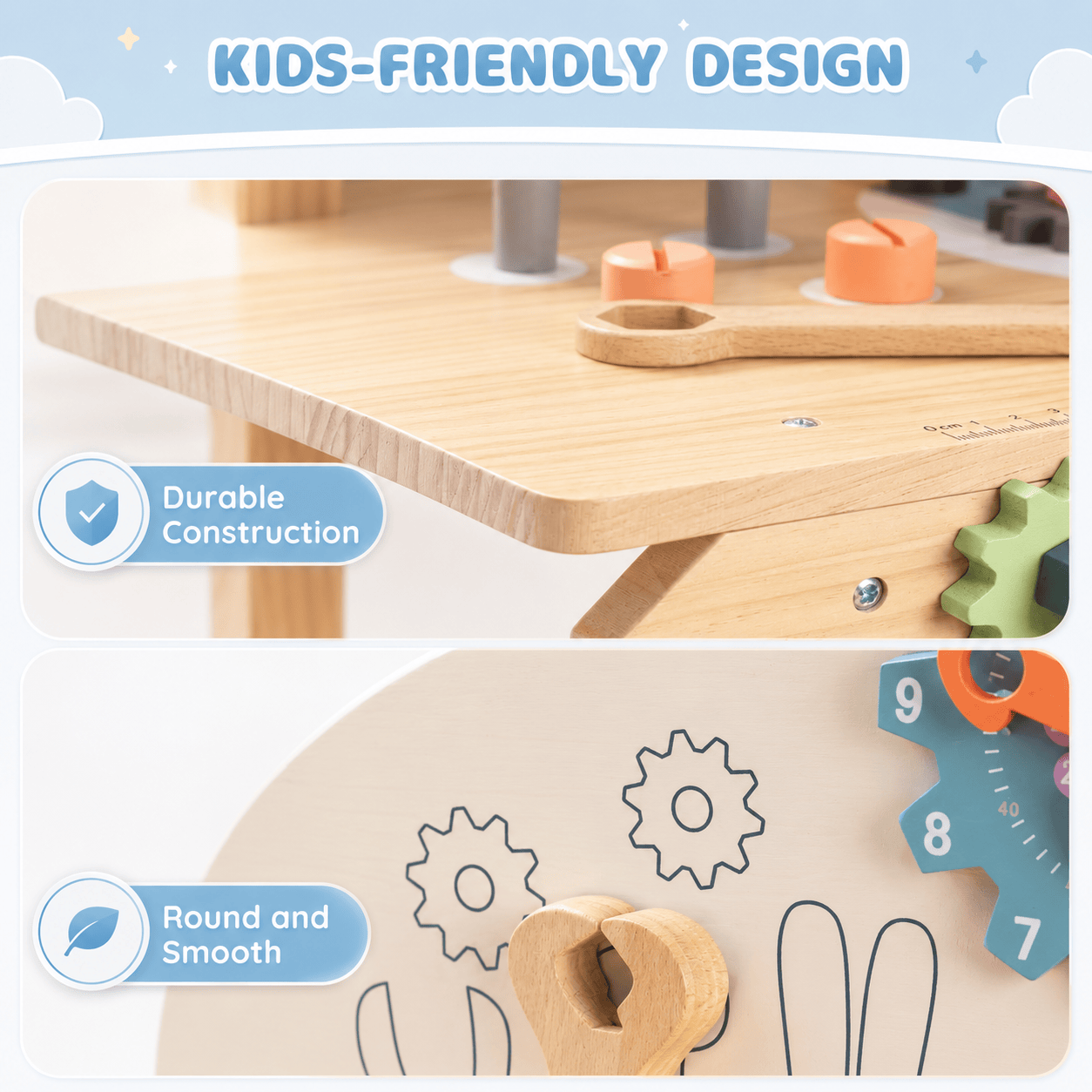 Large Wooden Tool Bench Set for Kids Toy Montessori & Toys