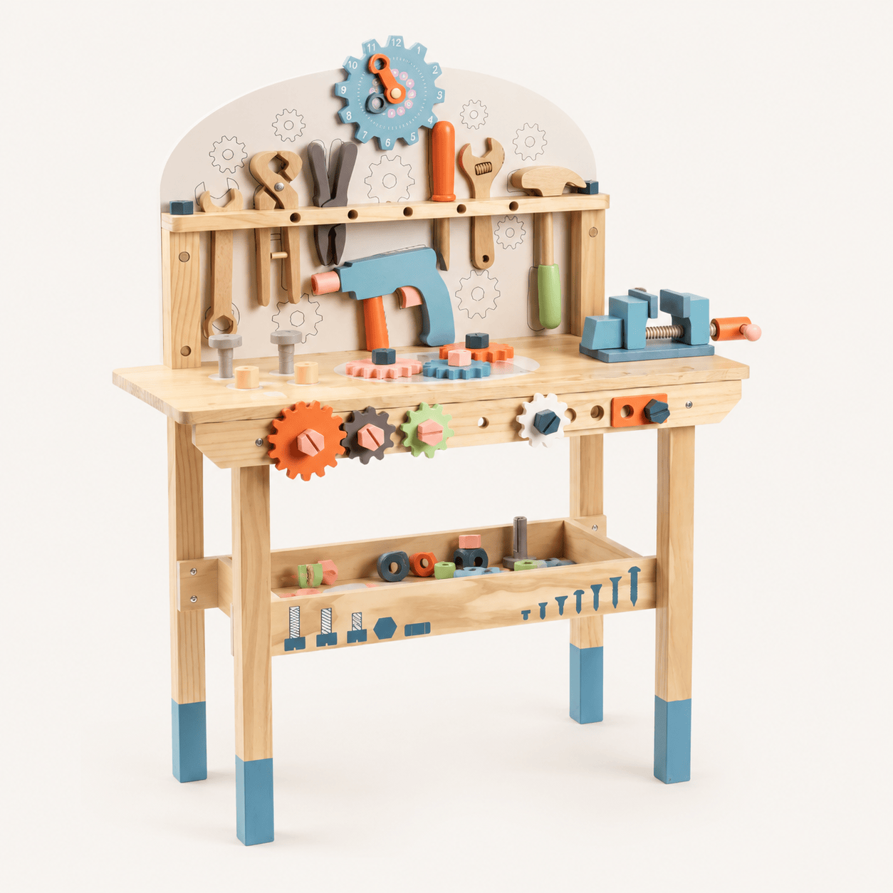Large Wooden Tool Bench Set for Kids Toy Montessori & Toys