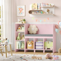 Libreria Portagiochi con Panca 6 Ripiani per Bambini Montessori & Giocattoli
