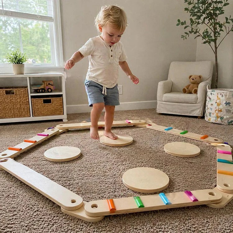 Montessori Balance Beams and Stones L'atelier Montessori