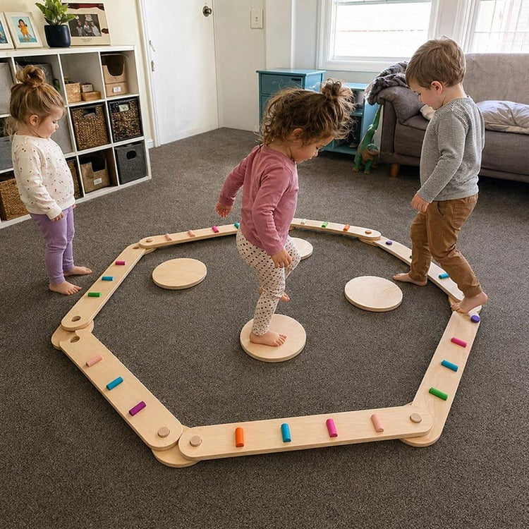 Montessori Balance Beams and Stones L'atelier Montessori