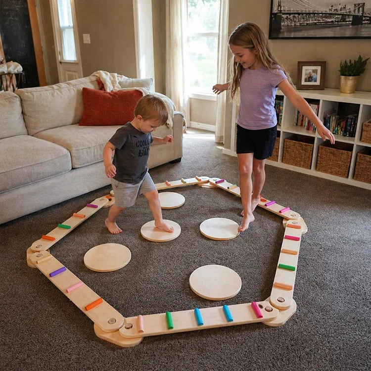 Montessori Balance Beams and Stones L'atelier Montessori
