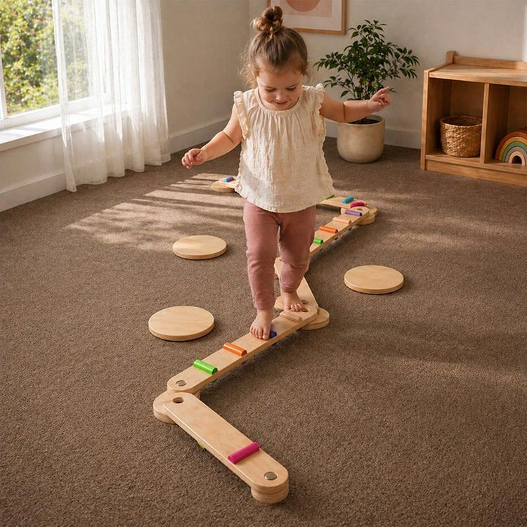 Montessori Balance Beams and Stones L'atelier Montessori