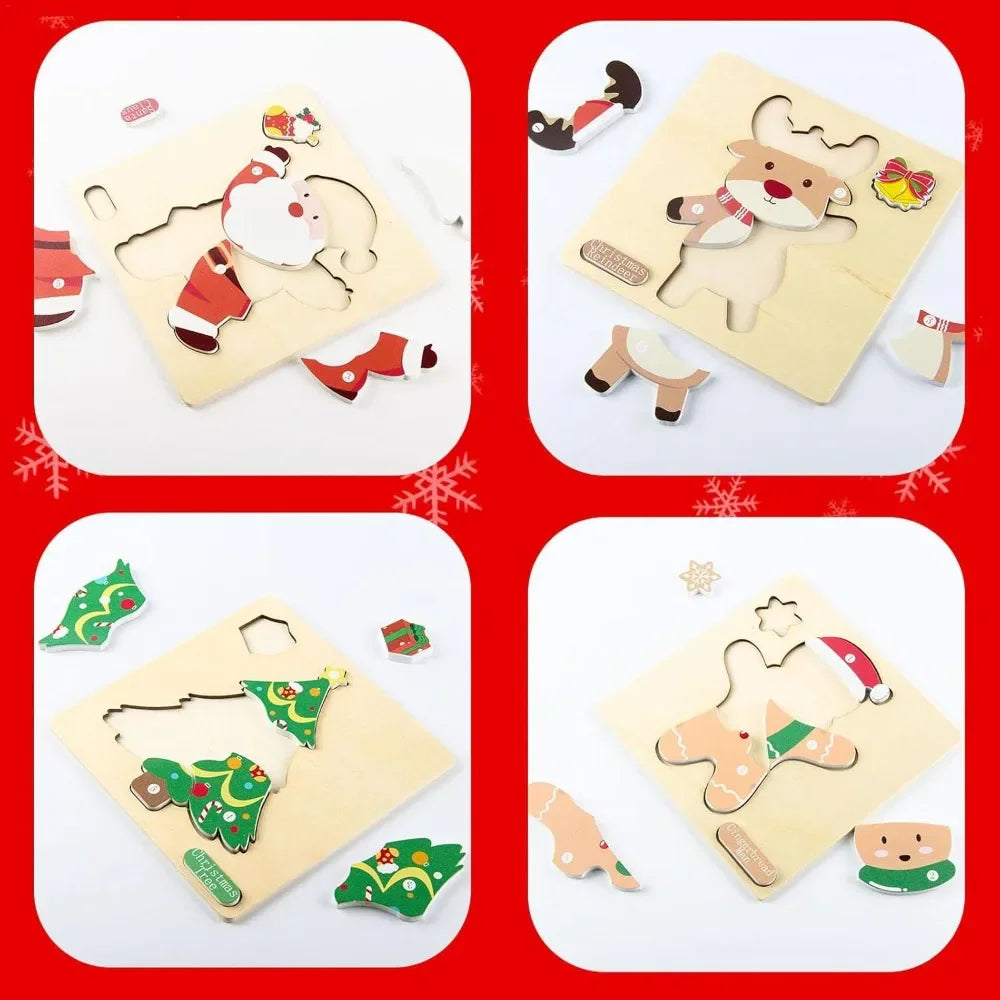 Montessori Christmas Puzzle (SET OF 4) L'atelier Montessori