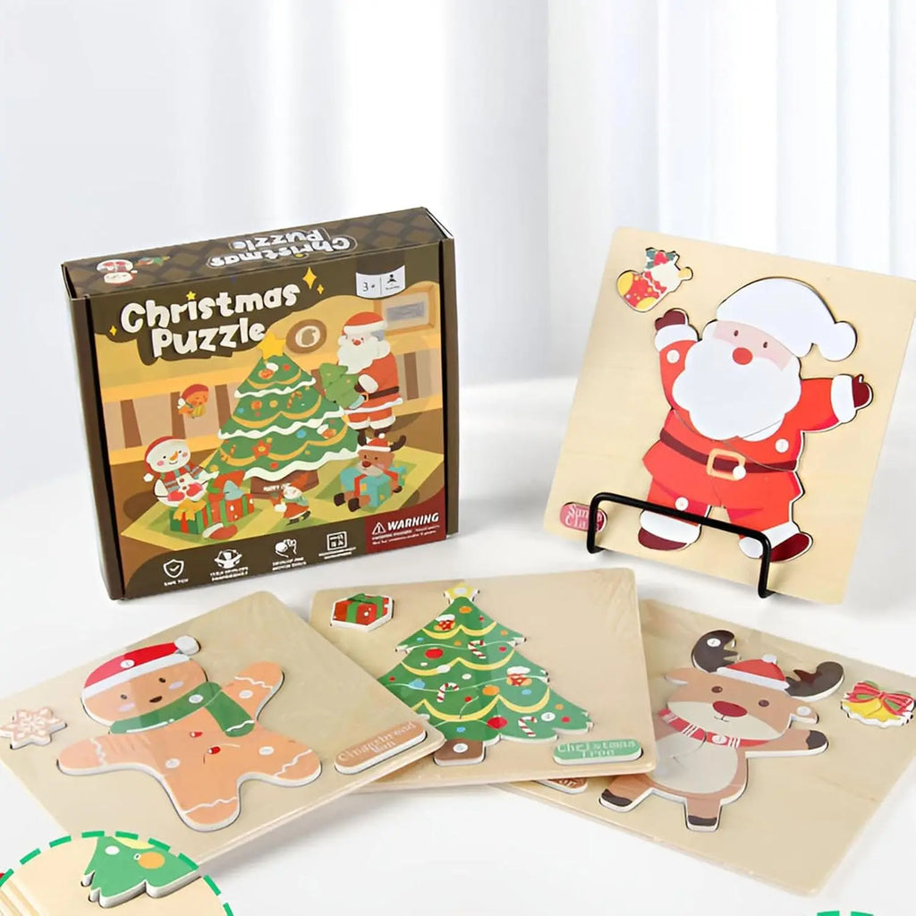 Montessori Christmas Puzzle (SET OF 4) L'atelier Montessori