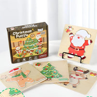 Montessori Christmas Puzzle (SET OF 4) L'atelier Montessori