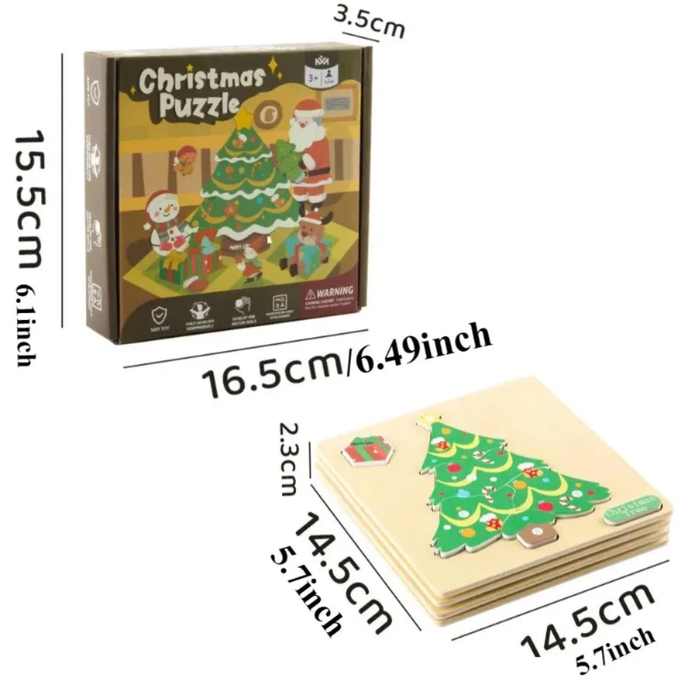 Montessori Christmas Puzzle (SET OF 4) L'atelier Montessori