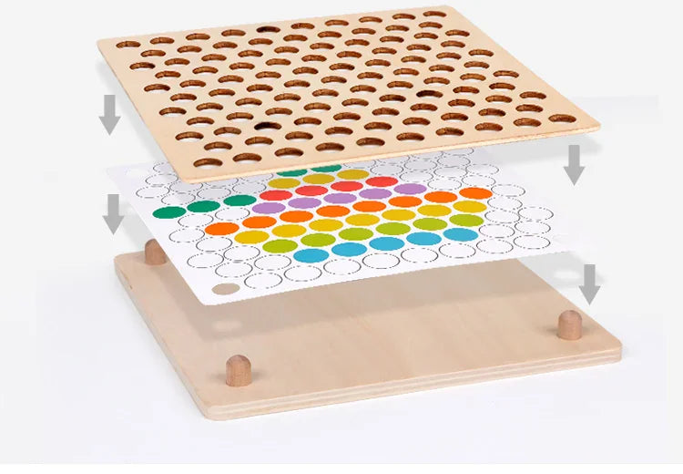 Montessori Colors and Beads Busy Board L'atelier Montessori