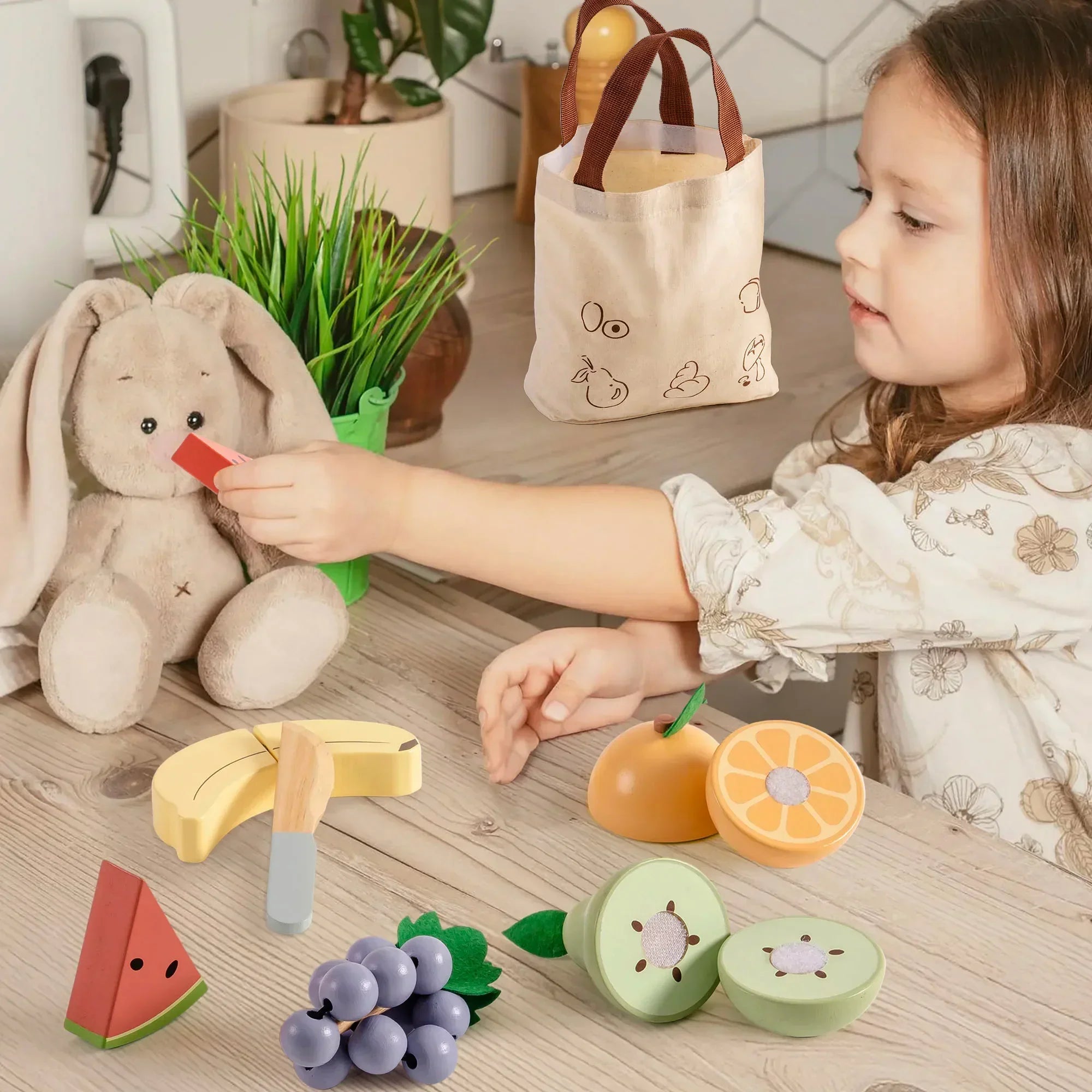 Montessori Cutting Fruit Set L'atelier Montessori