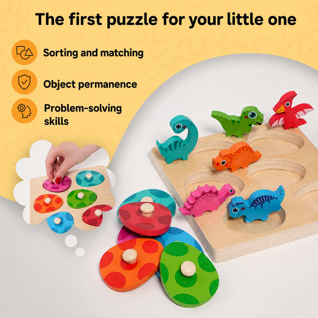 Montessori Dinosaur Hatching Puzzle L'atelier Montessori