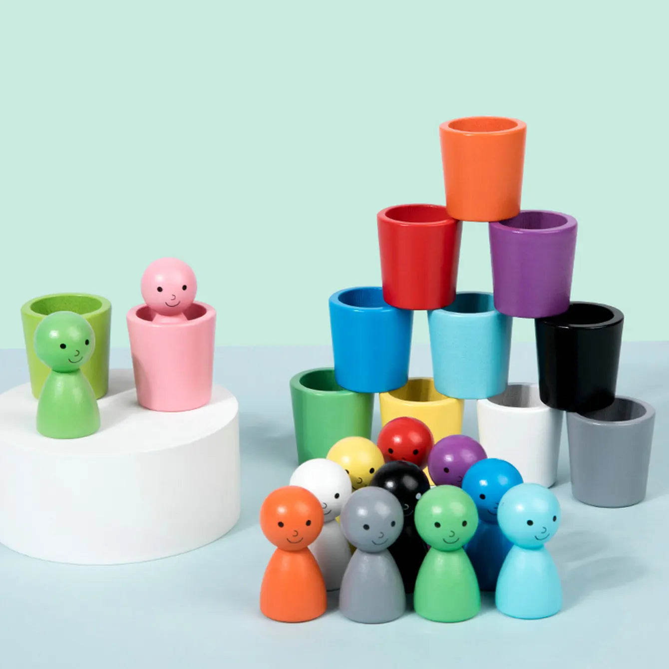 Montessori Dolls and Colorful Shapes Toy L'atelier Montessori