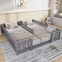 Montessori Double Floor Bed with Star Rails L'atelier Montessori