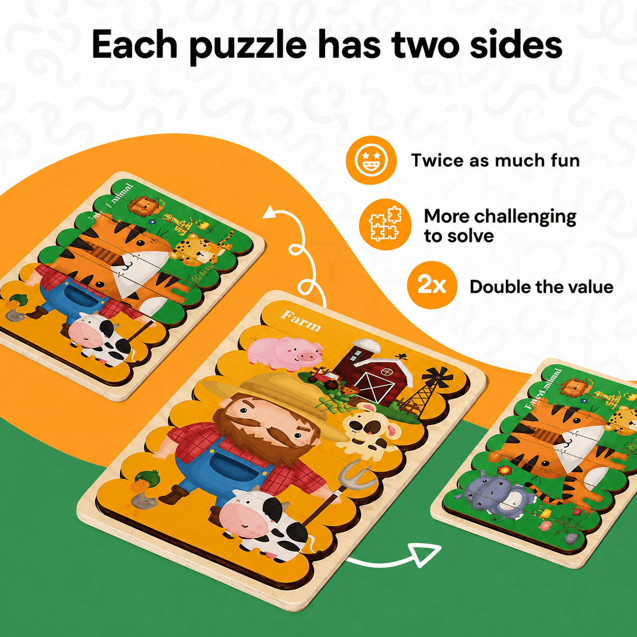 Montessori Double-Sided Puzzles L'atelier Montessori