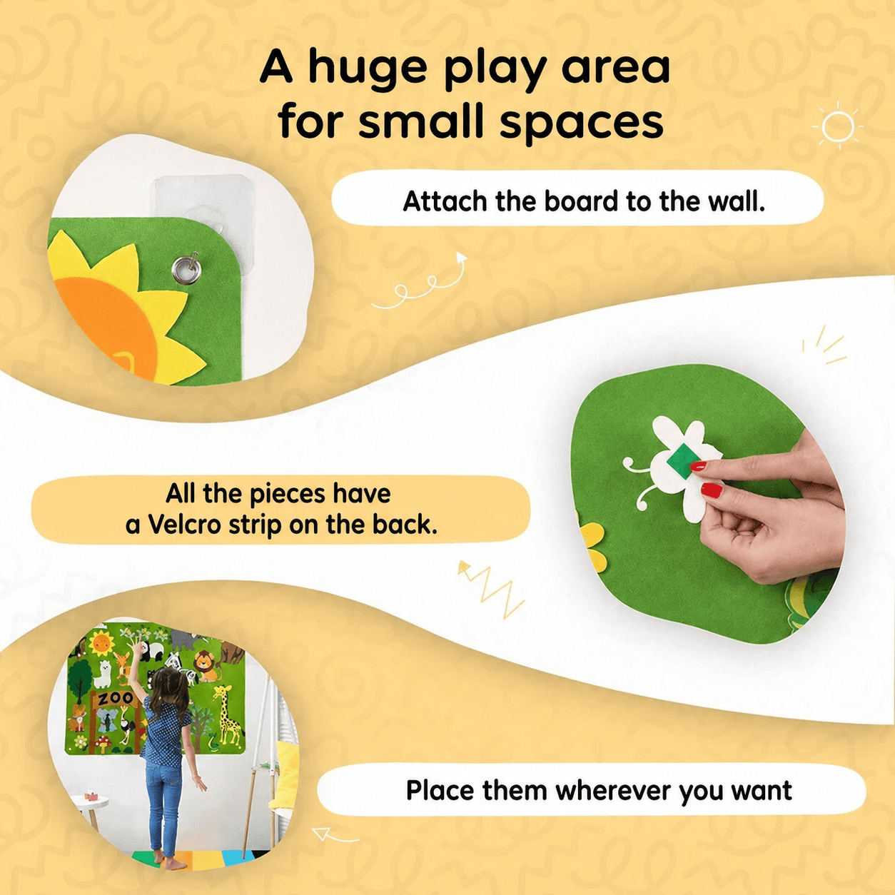 Montessori Felt Learning Busy Board L'atelier Montessori