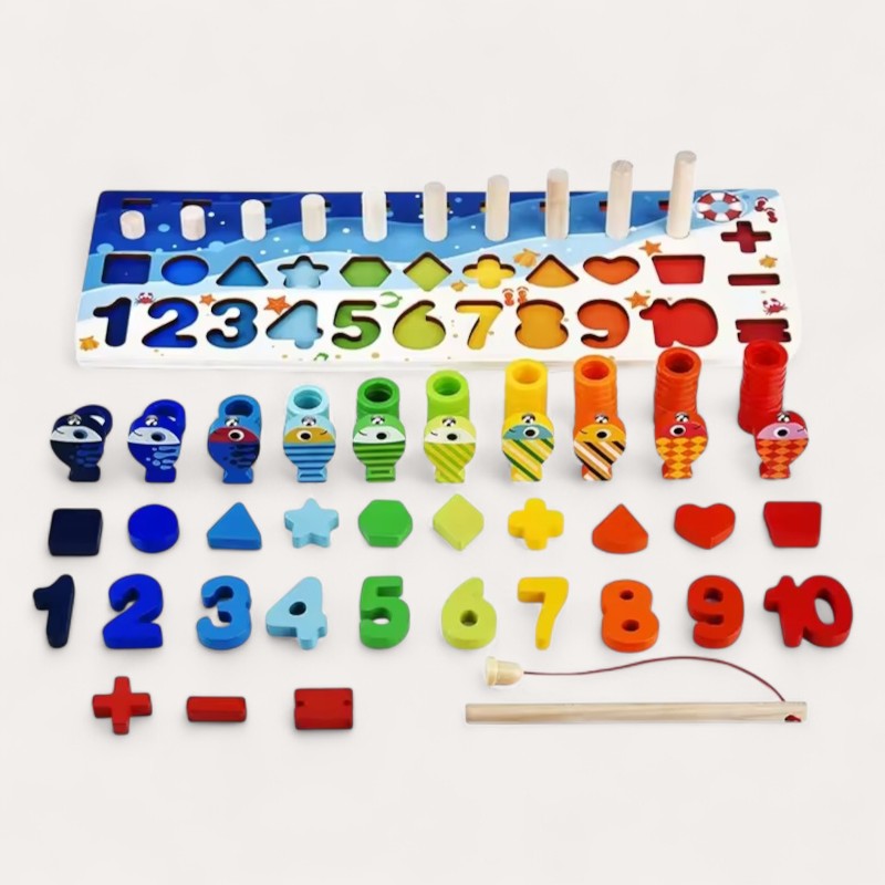 Montessori Fishing and Shapes Game L'atelier Montessori