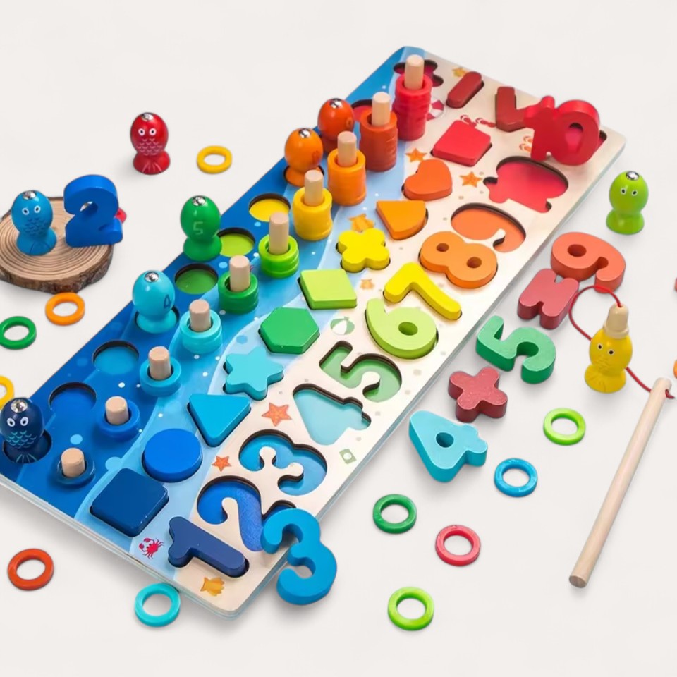 Montessori Fishing and Shapes Game L'atelier Montessori