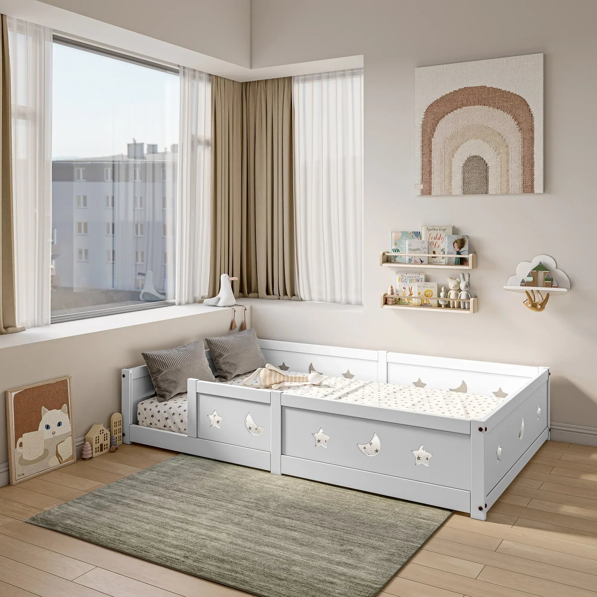 Montessori Floor Bed Moon and Stars L'atelier Montessori