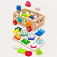 Montessori Geometric Shape Stacking Toy L'atelier Montessori
