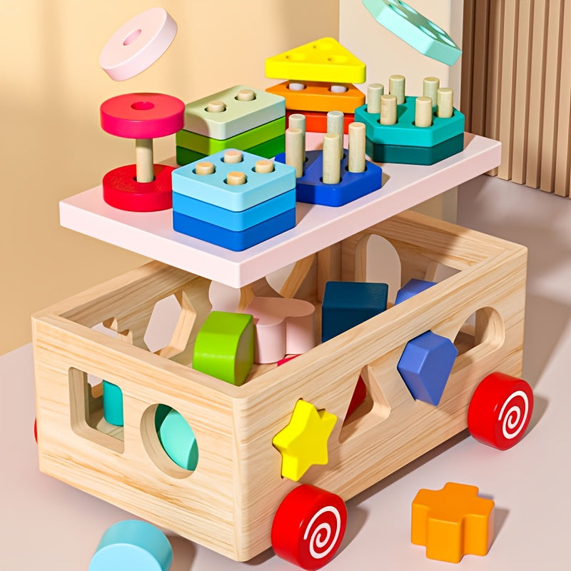 Montessori Geometric Shape Stacking Toy L'atelier Montessori