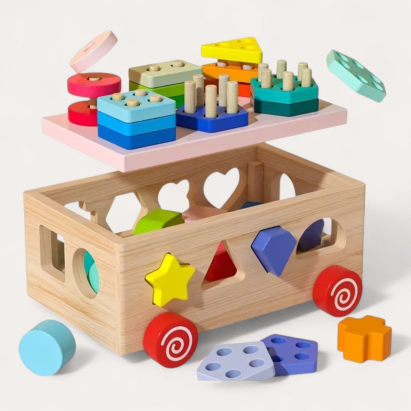 Montessori Geometric Shape Stacking Toy L'atelier Montessori