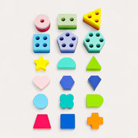 Montessori Geometric Shape Stacking Toy L'atelier Montessori