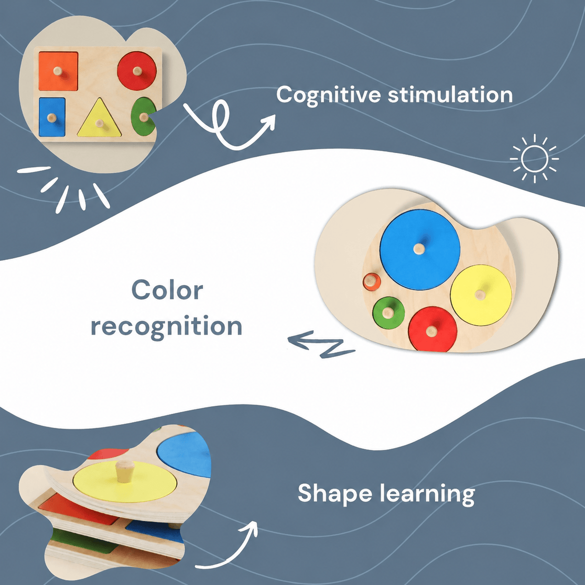 Montessori Geometric Shapes and Colors Puzzle L'atelier Montessori