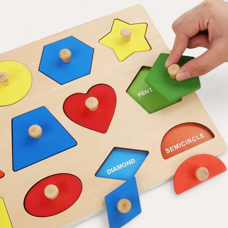 Montessori Geometric Shapes and Colors Puzzle L'atelier Montessori