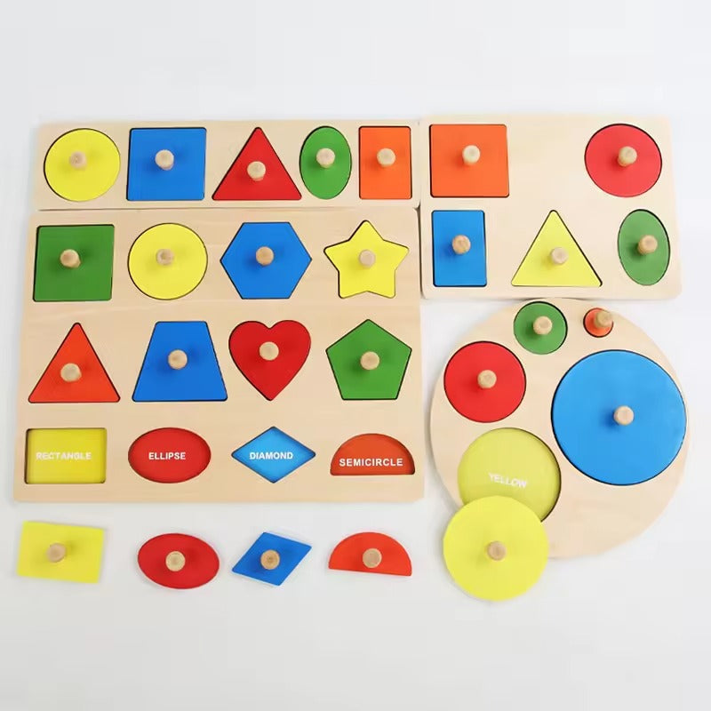 Montessori Geometric Shapes and Colors Puzzle L'atelier Montessori