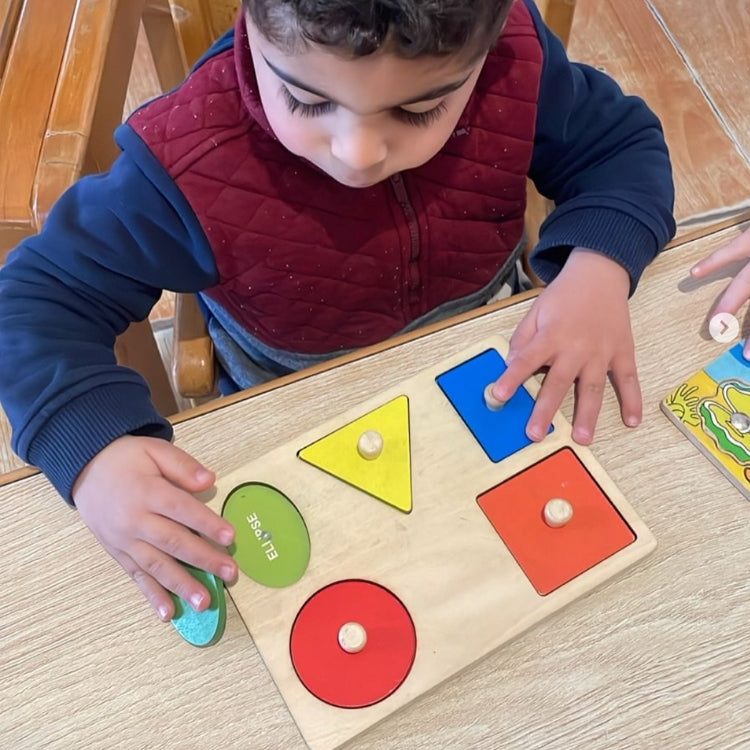 Montessori Geometric Shapes and Colors Puzzle L'atelier Montessori