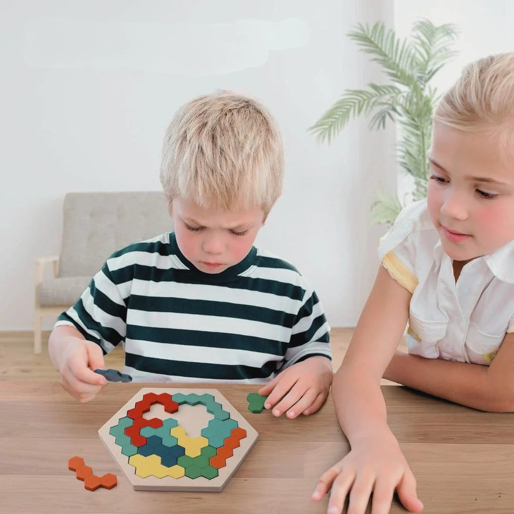 Montessori Hexagonal Puzzle L'atelier Montessori