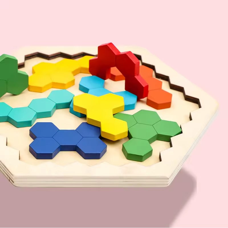Montessori Hexagonal Puzzle L'atelier Montessori