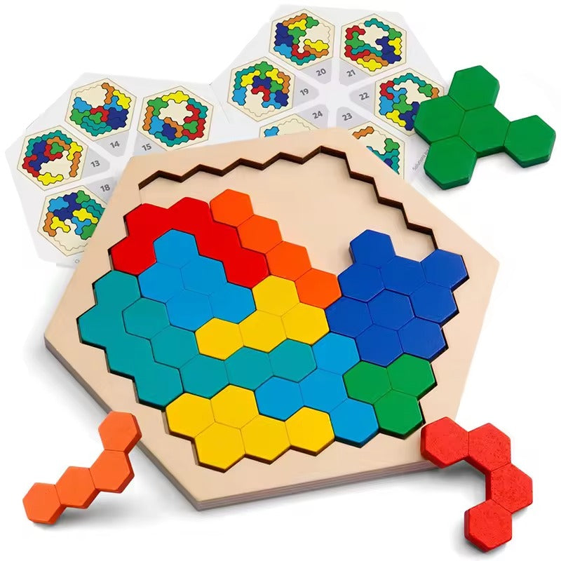Montessori Hexagonal Puzzle L'atelier Montessori