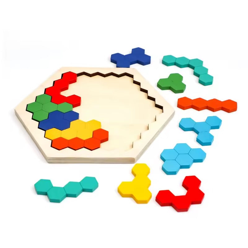 Montessori Hexagonal Puzzle L'atelier Montessori