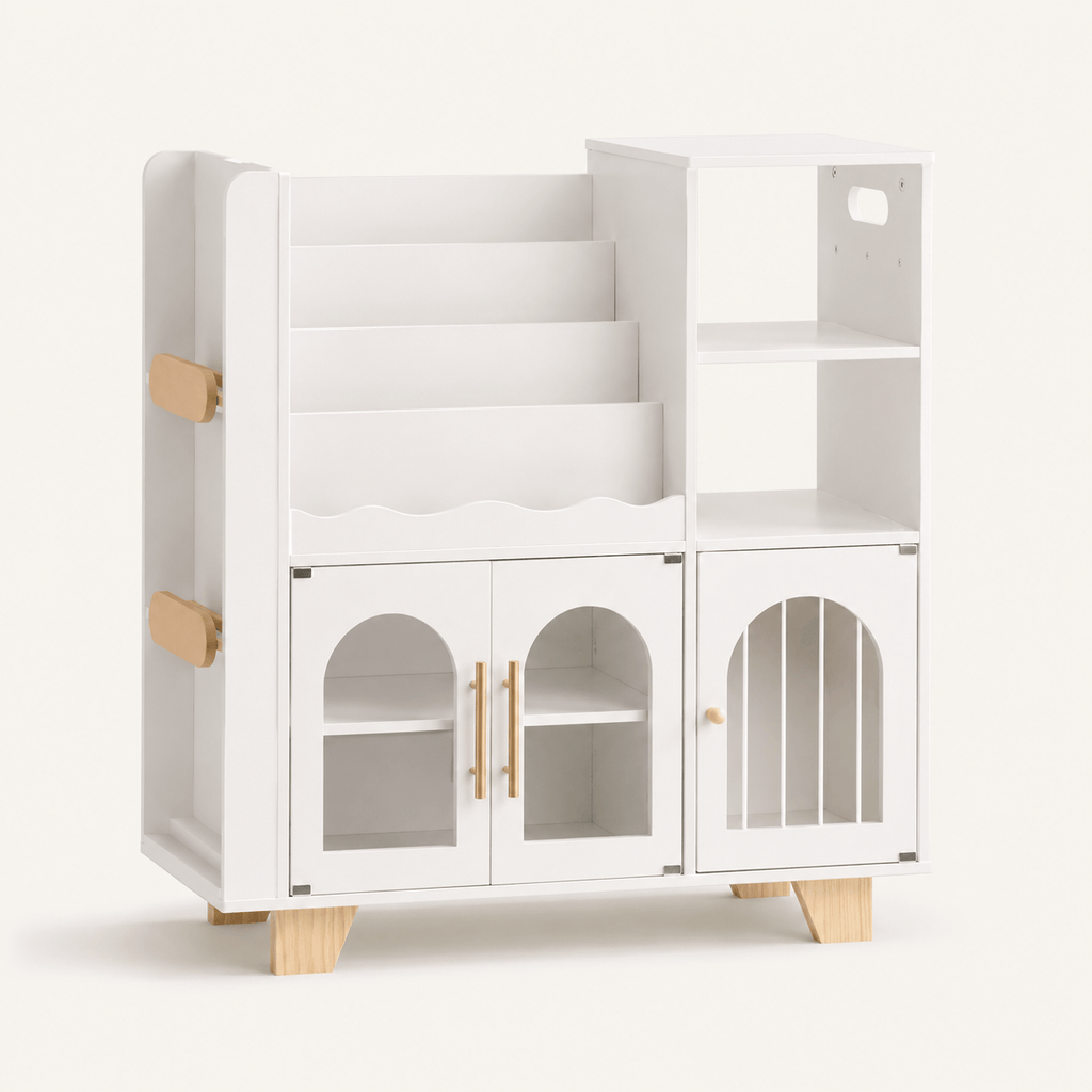 Montessori Kids Wooden Bookshelf Toy Storage Montessori & Toys