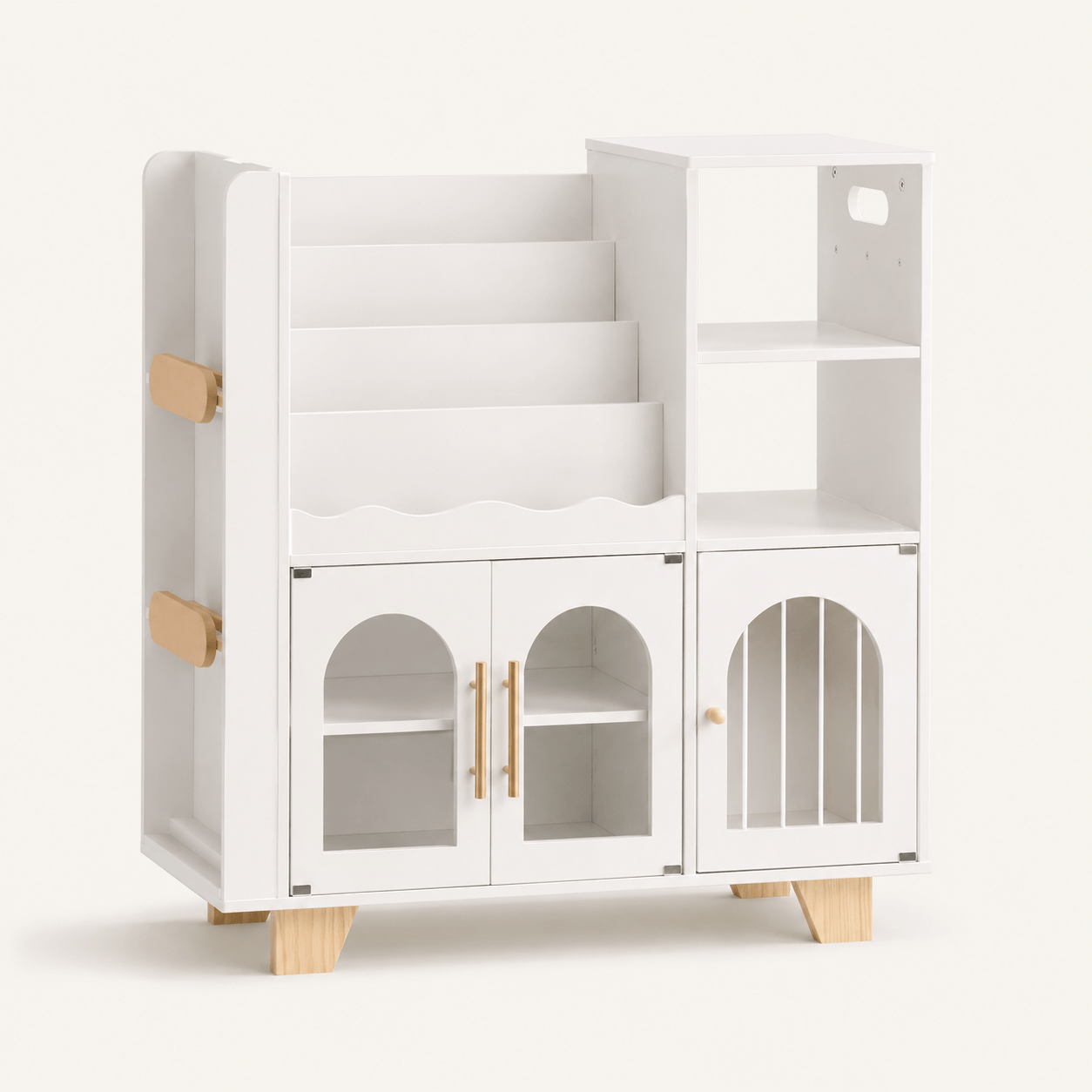 Montessori Kids Wooden Bookshelf Toy Storage Montessori & Toys