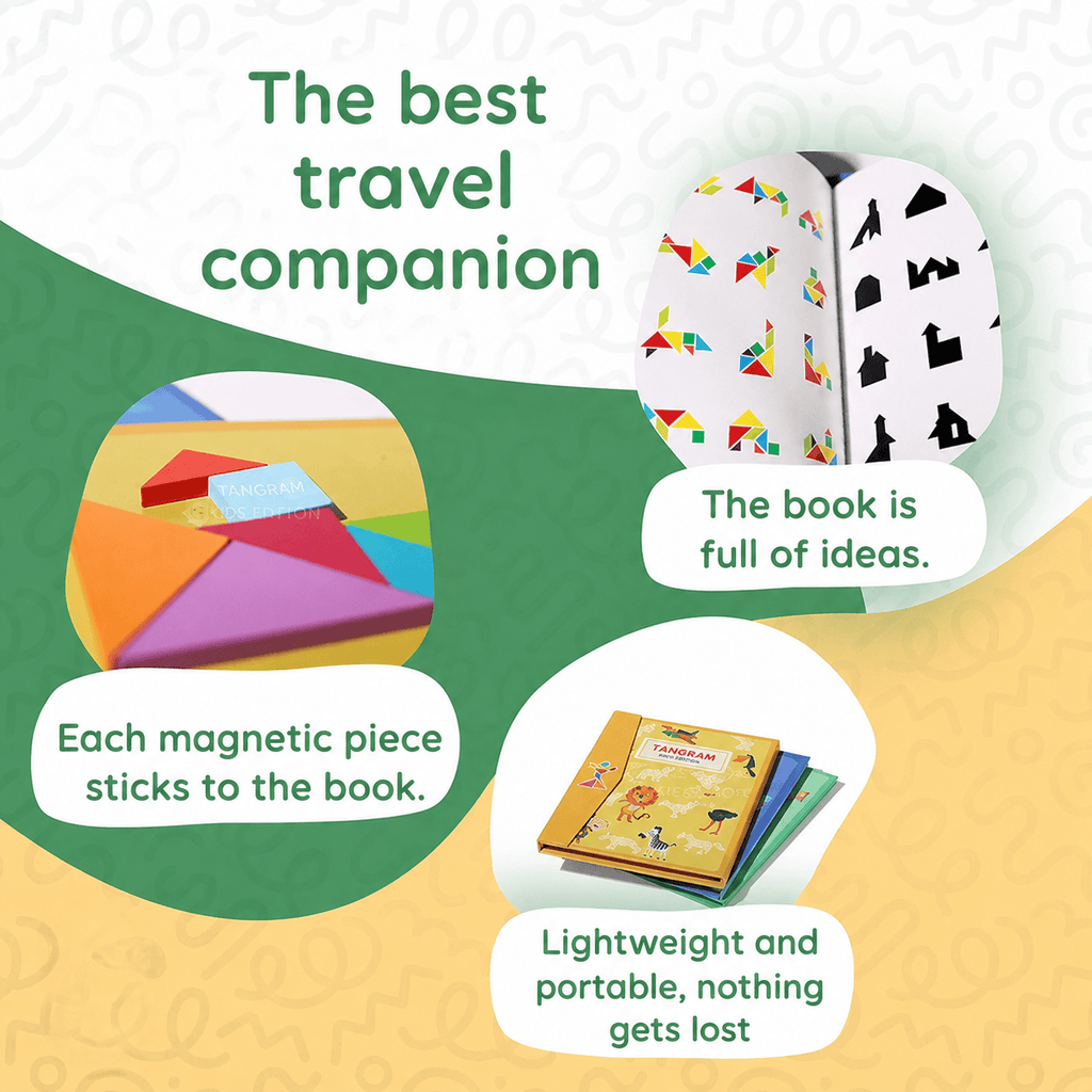 Montessori Magnetic Tangram Book L'atelier Montessori
