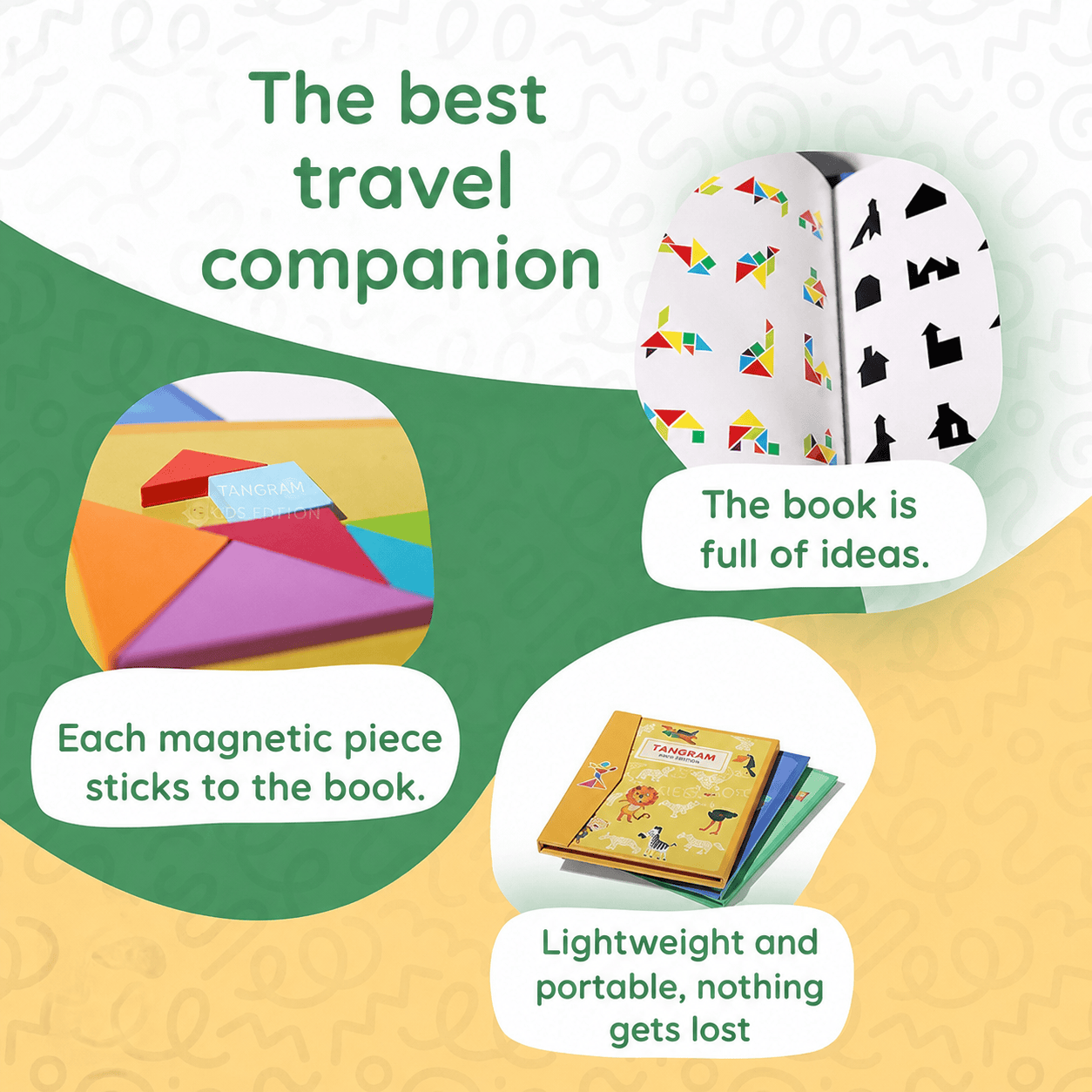 Montessori Magnetic Tangram Book L'atelier Montessori