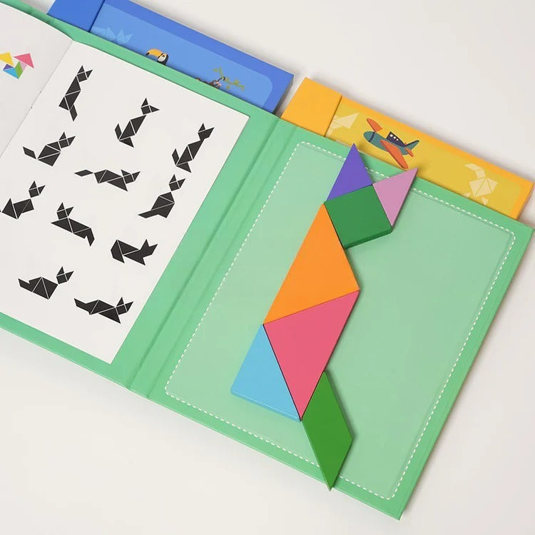 Montessori Magnetic Tangram Book L'atelier Montessori