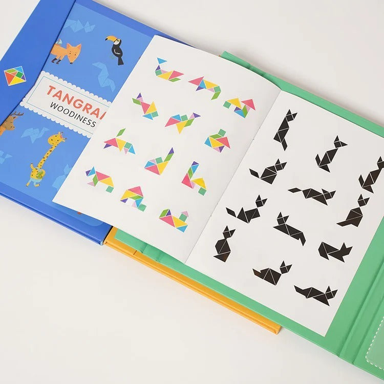 Montessori Magnetic Tangram Book L'atelier Montessori