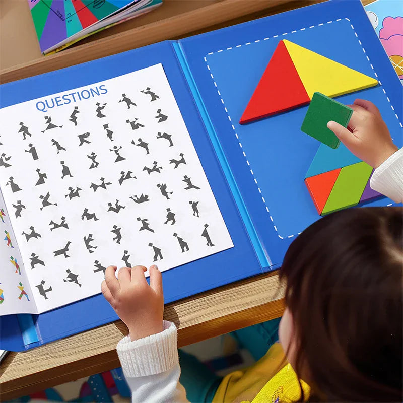 Montessori Magnetic Tangram Book L'atelier Montessori