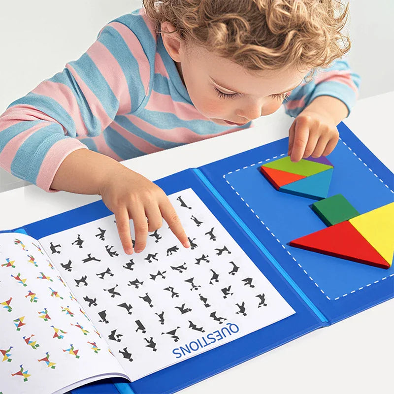 Montessori Magnetic Tangram Book L'atelier Montessori