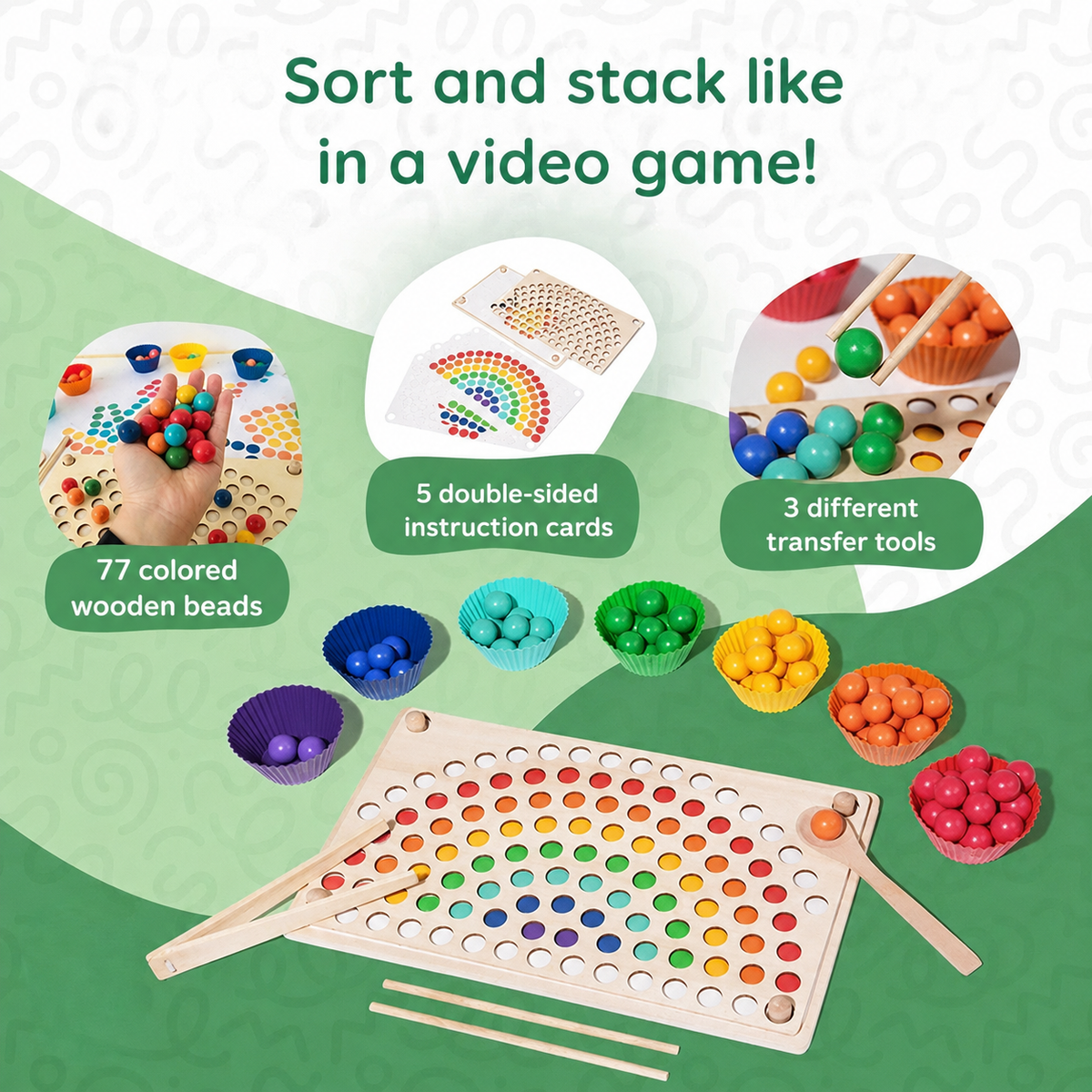 Montessori Rainbow Beads L'atelier Montessori