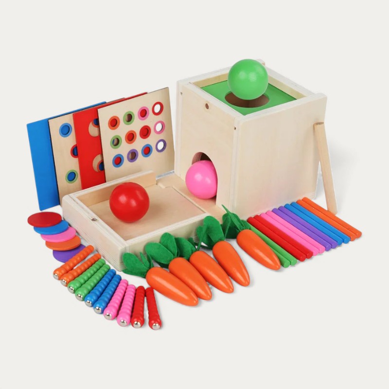 Montessori Shapes and Colors Box with Balls L'atelier Montessori