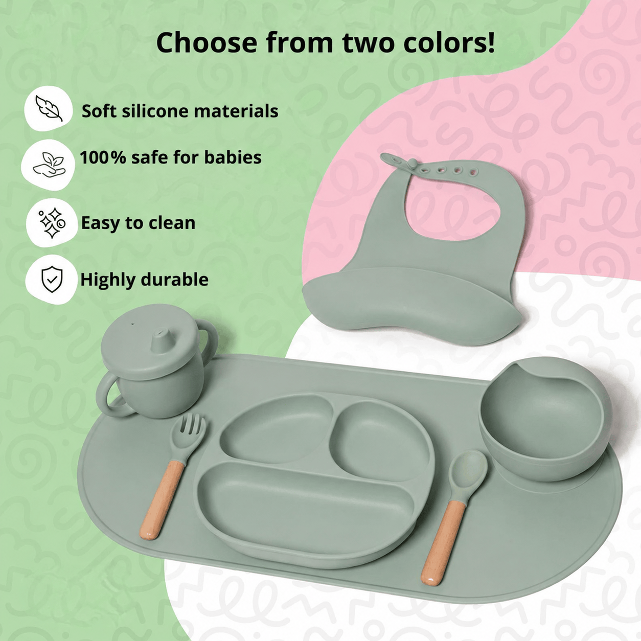 Montessori Silicone Tableware Set for Baby L'atelier Montessori