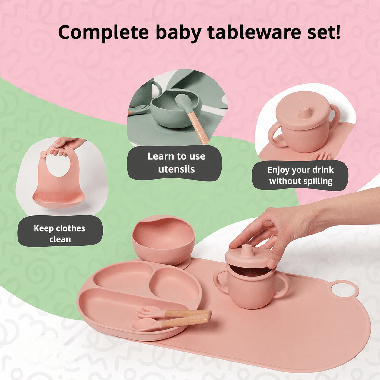 Montessori Silicone Tableware Set for Baby L'atelier Montessori