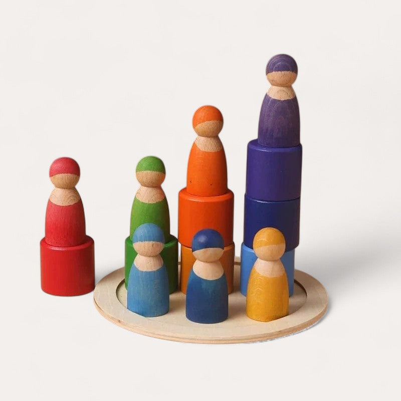 Montessori Stacking and Colors Game L'atelier Montessori