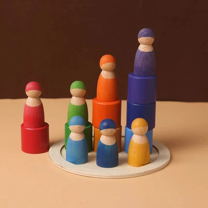 Montessori Stacking and Colors Game L'atelier Montessori
