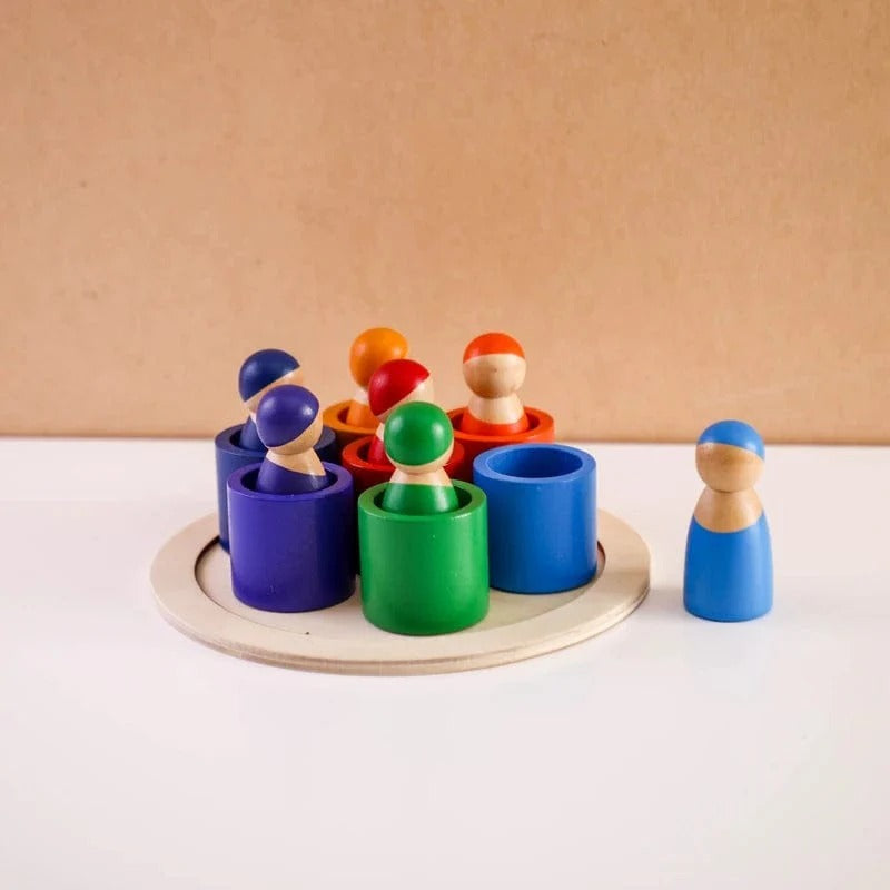 Montessori Stacking and Colors Game L'atelier Montessori